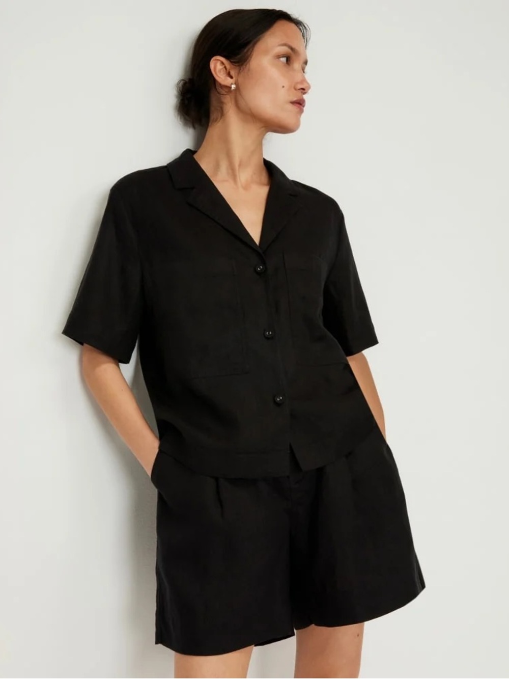 Everlane The Linen Workwear Shirt in Black - Size M - NWOT